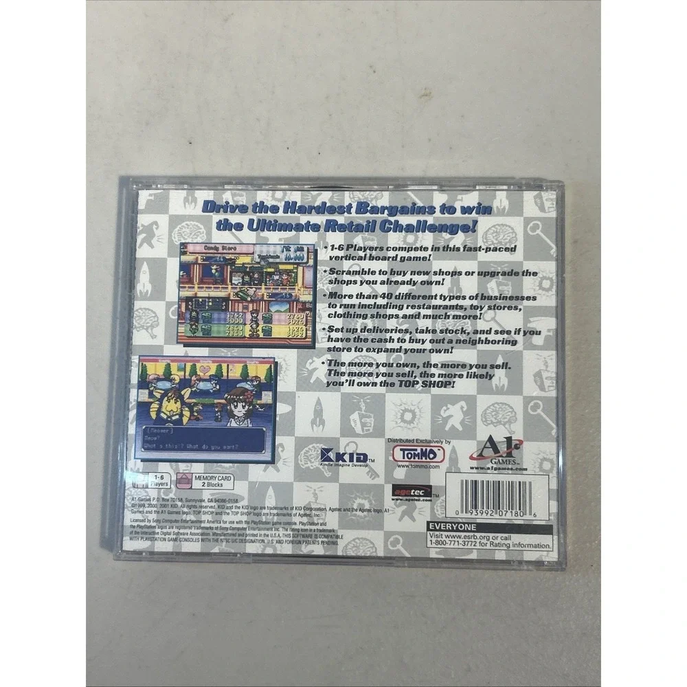 Board Game Top Shop (Sony PlayStation 1, 2001) Complete (CIB)‎ W/Manual Reg Card